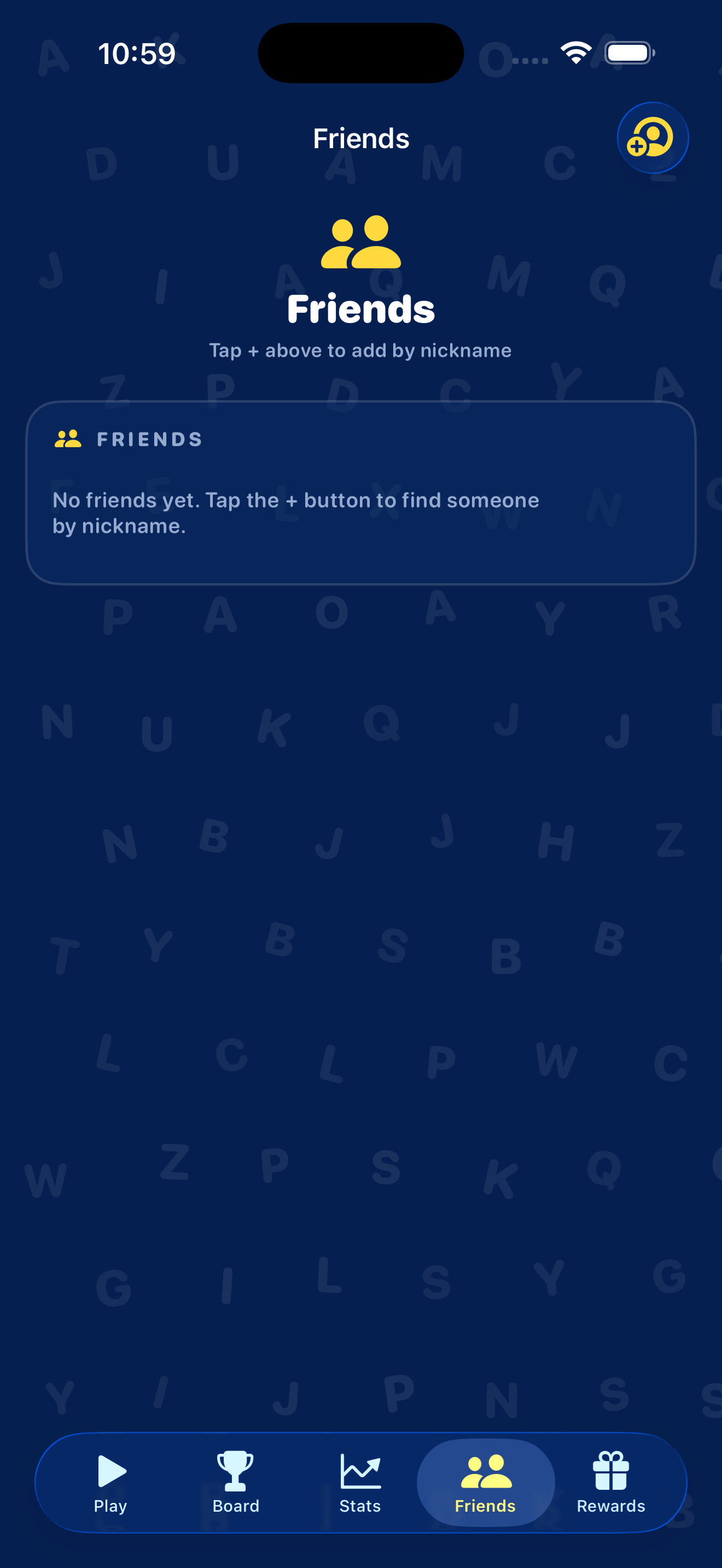 Friends — search, send requests, see your friends' best scores